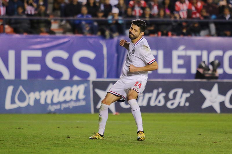 El delantero celebrando un gol como rojiblanco