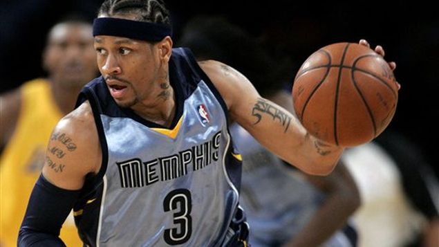 Allen Iverson como escolta de los Grizzlies de Memphis en 2009