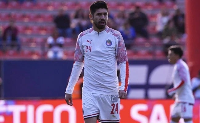 Peralta antes de un juego con las Chivas 