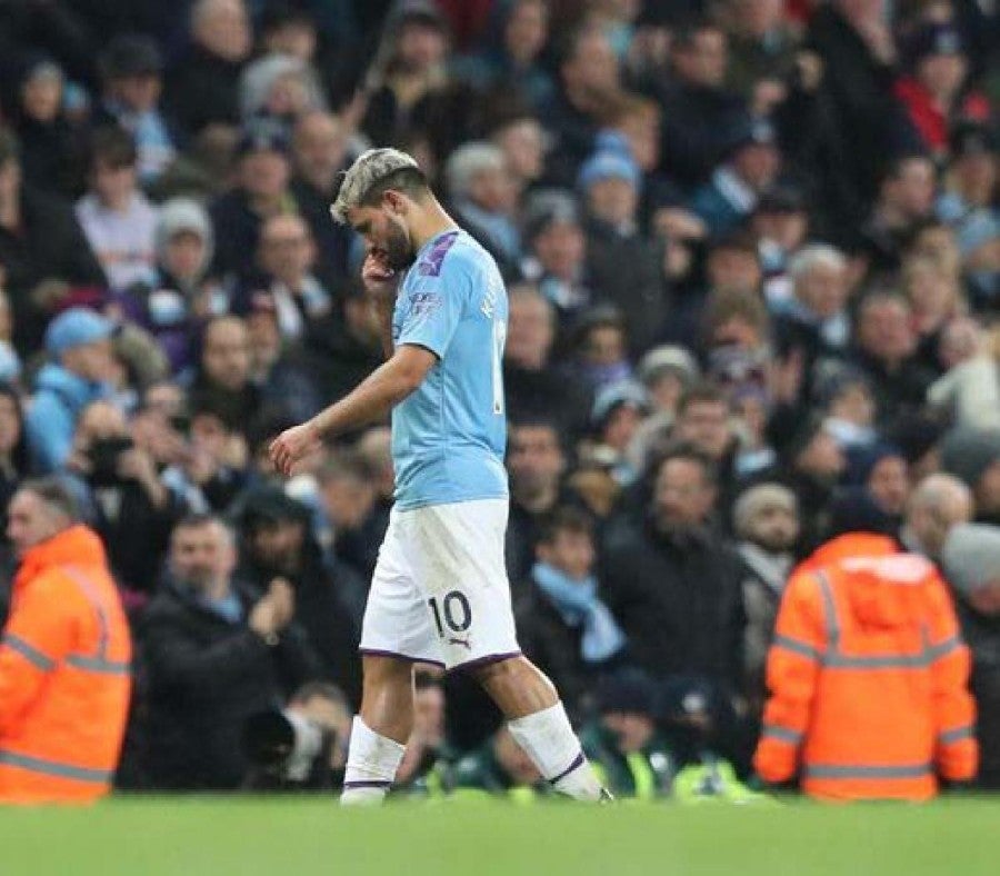 Kun Agüero durante un partido del Manchester City