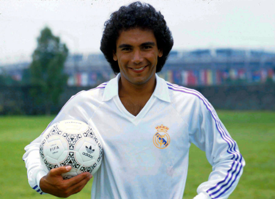 Hugo, como jugador, con el uniforme del Real Madrid