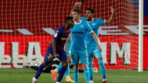 Ansu Fati celebra su gol ante el Leganés