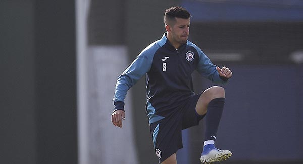 El uruguayo durante un entrenamiento con La Máquina 