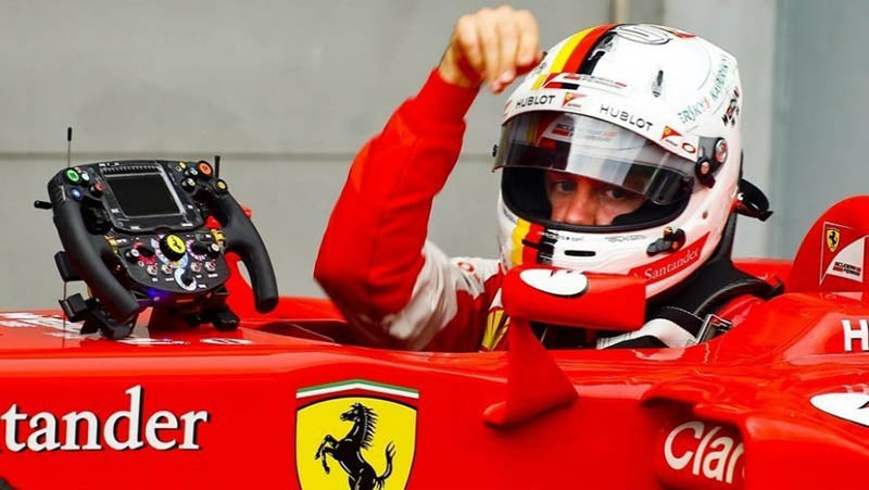 Sebastian Vettel previo a una carrera de Fórmula 1 