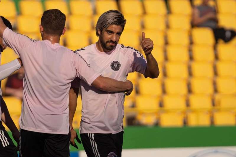 Pizarro, durante una práctica del Inter Miami