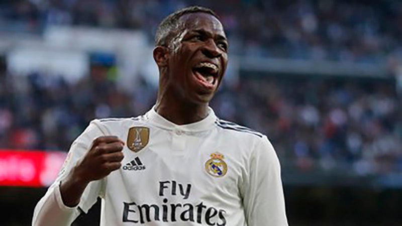 Vinicius durante un compromiso con el Real Madrid 