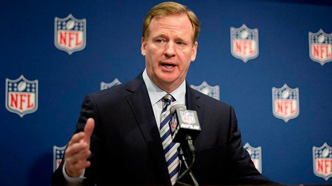 Roger Goodell, comisionado de la NFL, en conferencia de prensa