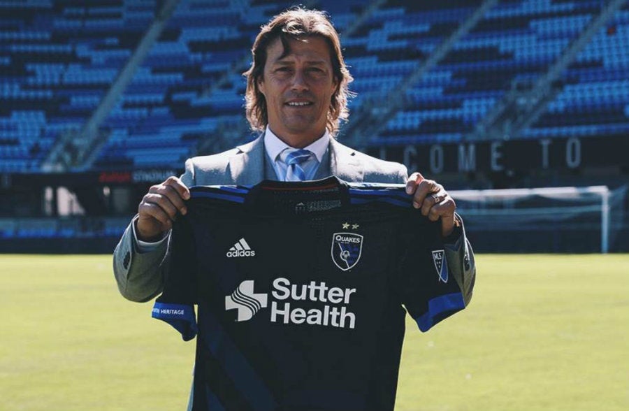 Matías Almeyda en su presetación como técnico del San Jose