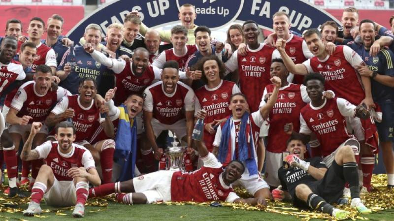 Arsenal celebrando su título de la FA Cup