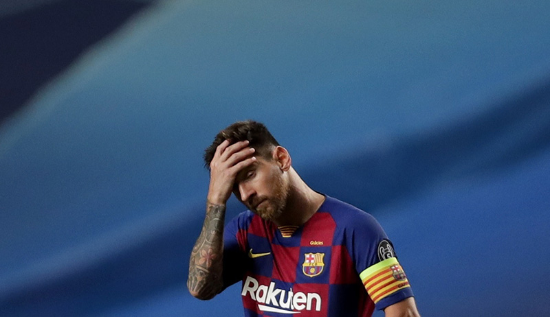 Lionel Messi lamenta una derrota del Barcelona