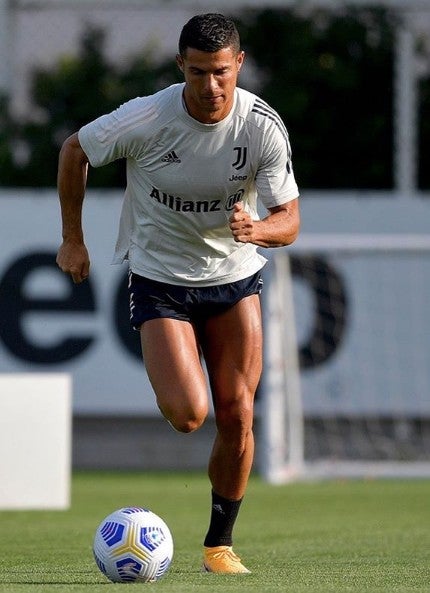 Ronaldo en un entrenamiento con la Juve