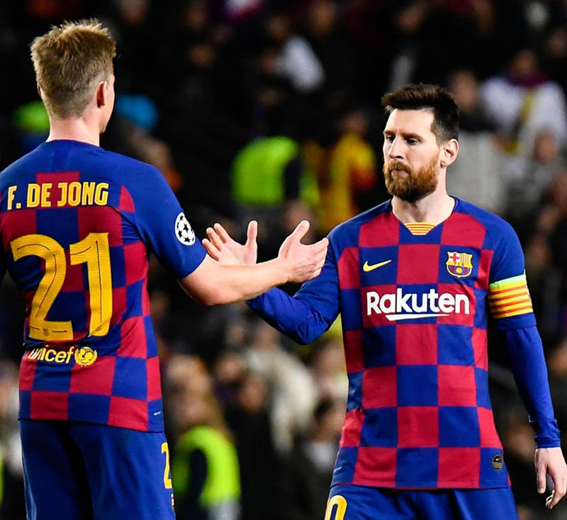 De Jong y Messi durante un compromiso con el Barcelona 