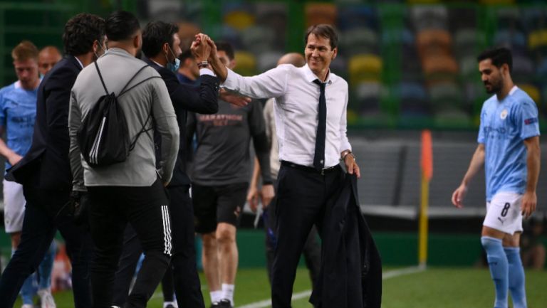 Rudi García durante un partido del Lyon