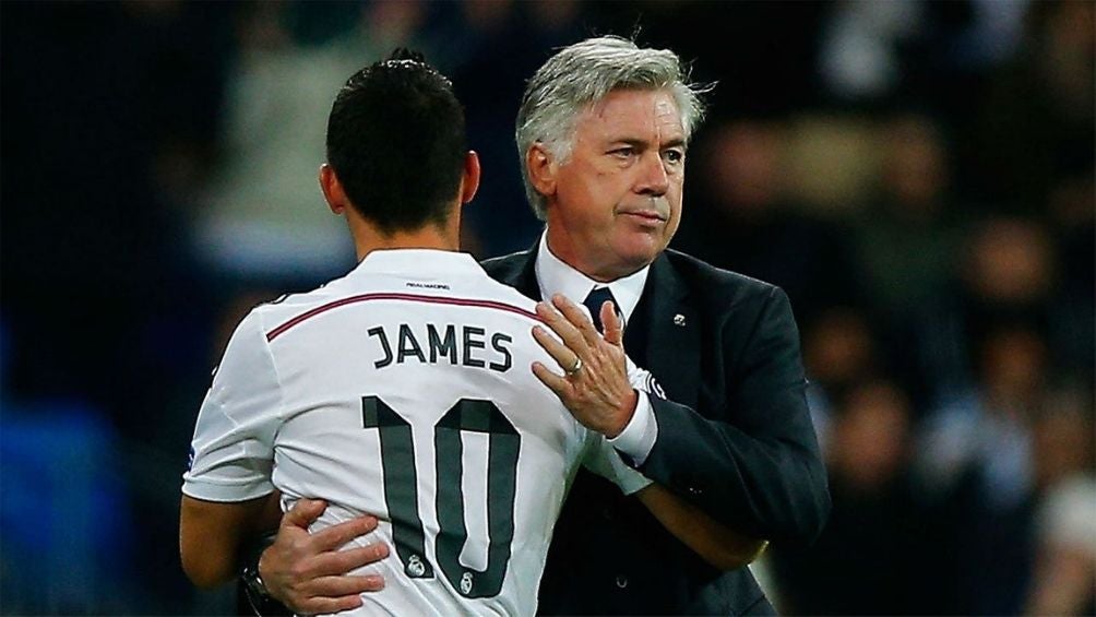 James y Ancelotti durante su estancia en el Real Madrid