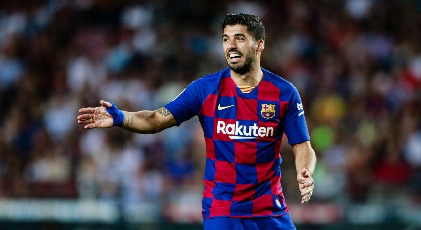 Luis Suárez durante un partido con Barcelona