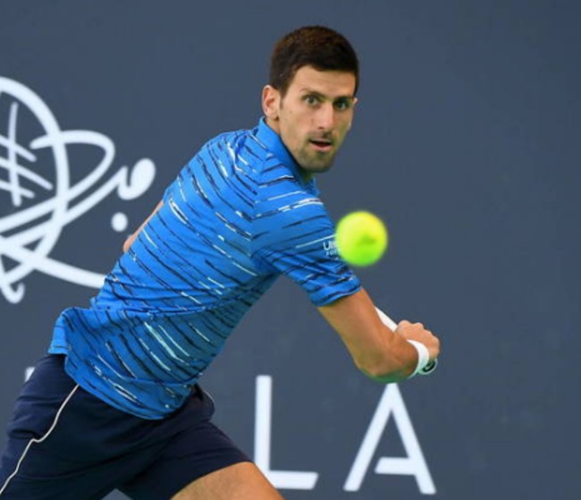 Novak Djokovic en un torneo de la ATP