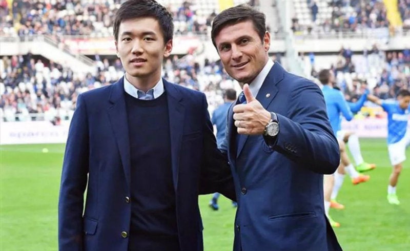 Steven Zhang con Javier Zanetti