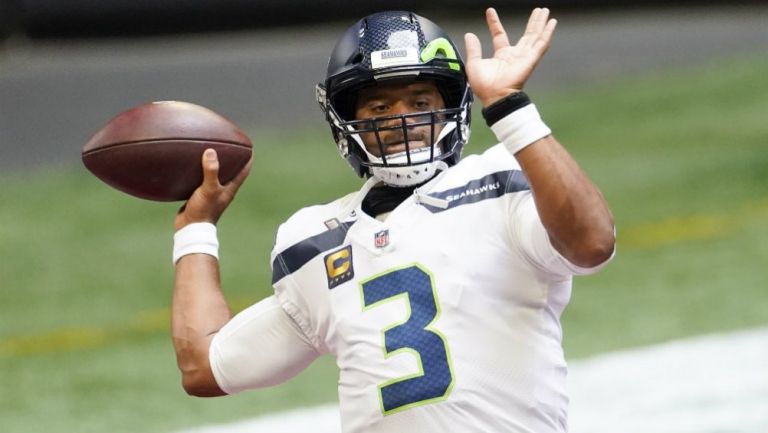 Russell Wilson en acción con Seattle Seahawks