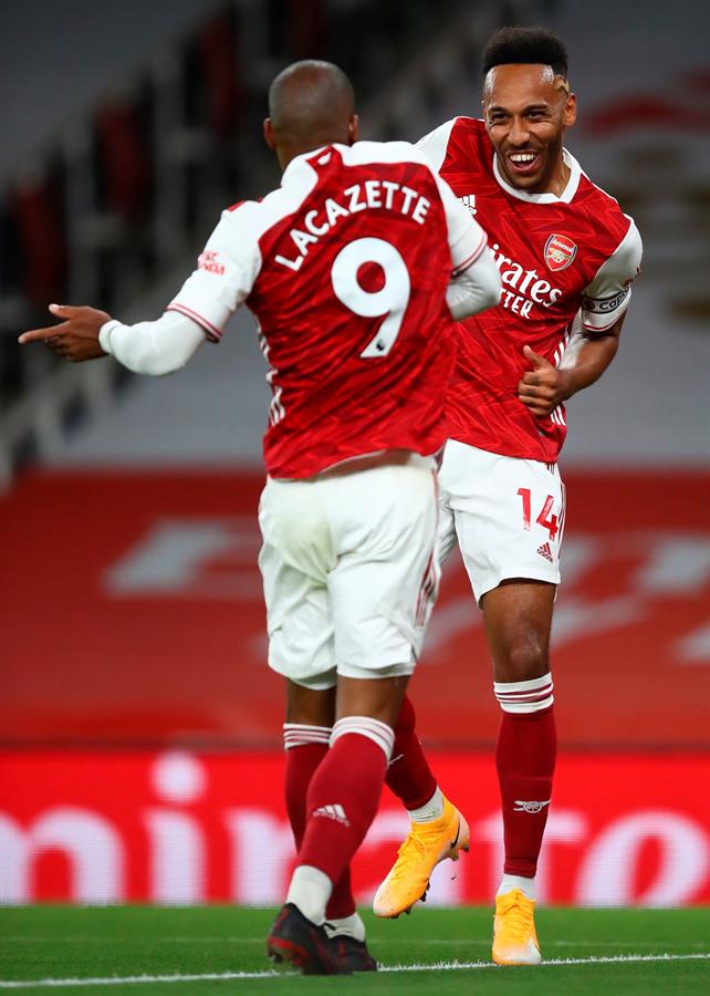 Pierre-Emerick Aubameyang durante un partido con Arsenal 