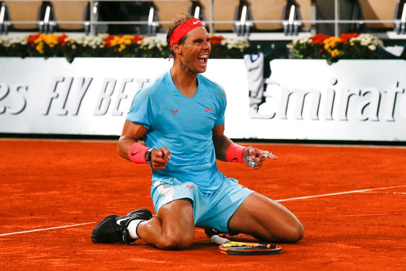 El español celebra su victoria ante Novak