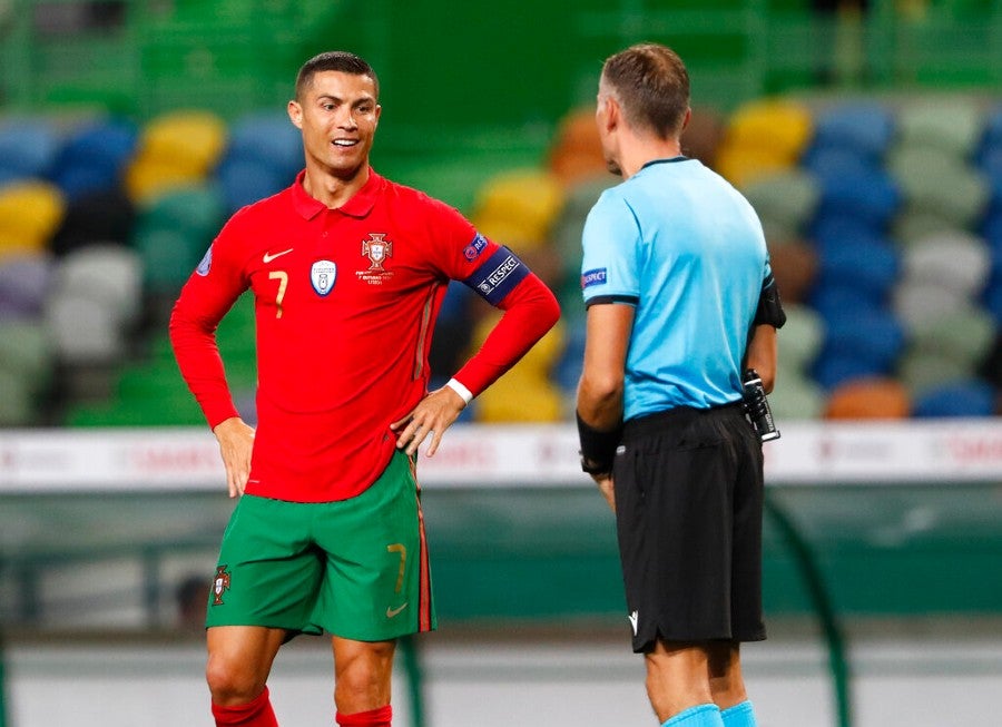 Cristiano Ronaldo durante un partido con Portugal