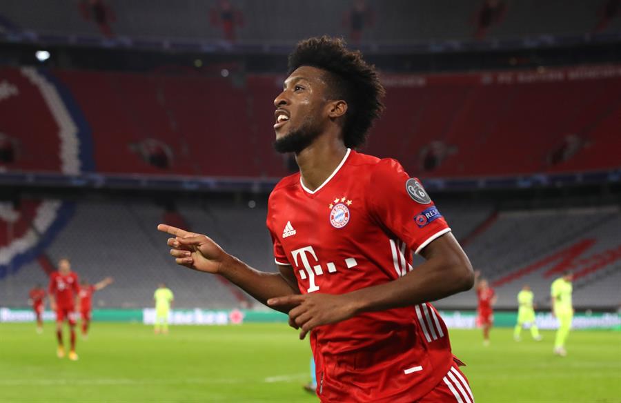 Coman en celebración con Bayern Munich