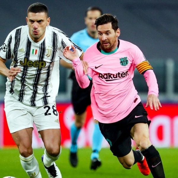 Lionel Messi en el juego ante Juventus 