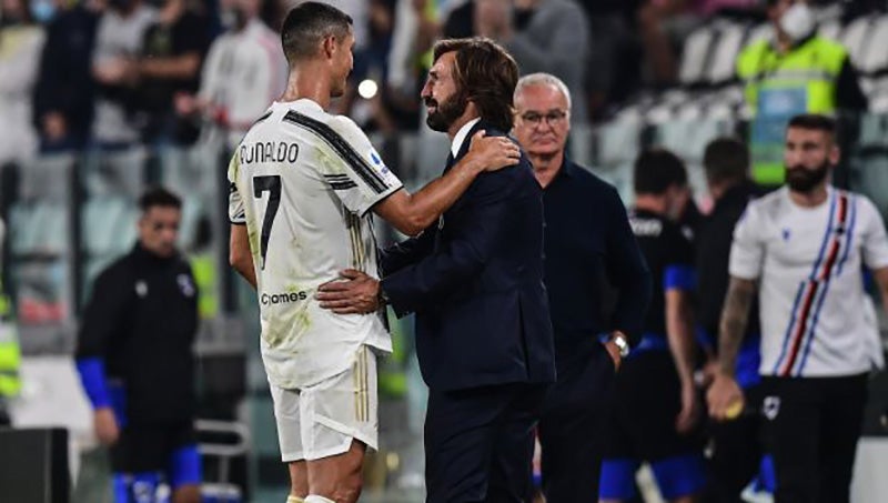 CR7 y Pirlo tras un duelo de la Juventus en Serie A 