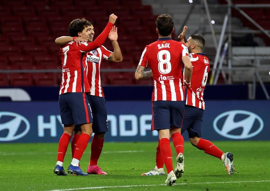 Jugadores del Atlético celebrando un gol