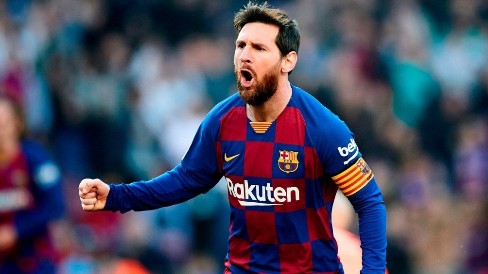 Lionel Messi en el partido del Barcelona 