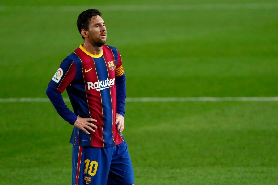 Lionel Messi en un partido con el Barcelona