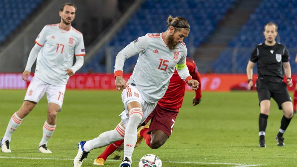 Sergio Ramos en partido con España