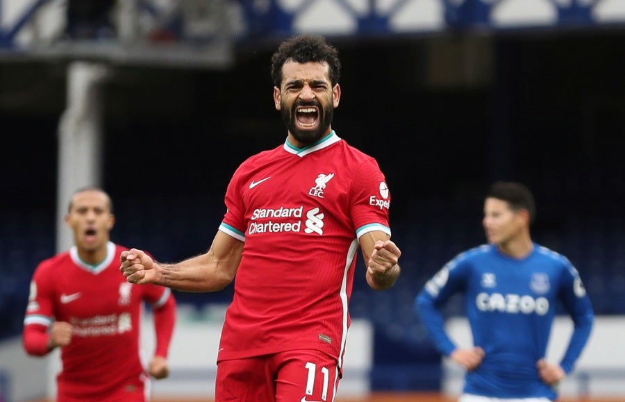 Mohamed Salah en un partido con el Liverpool