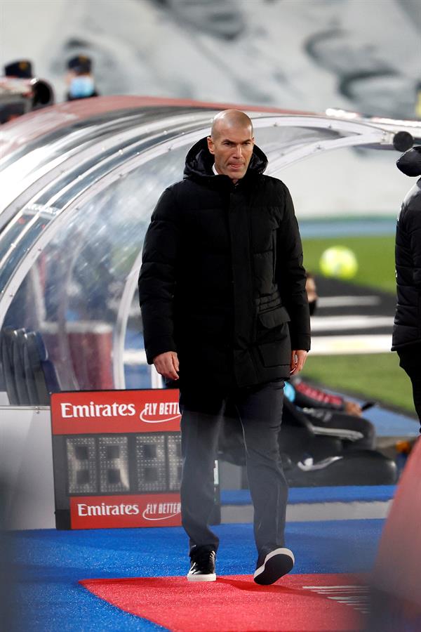 Zinedine Zidane en el partido ante el Atlético