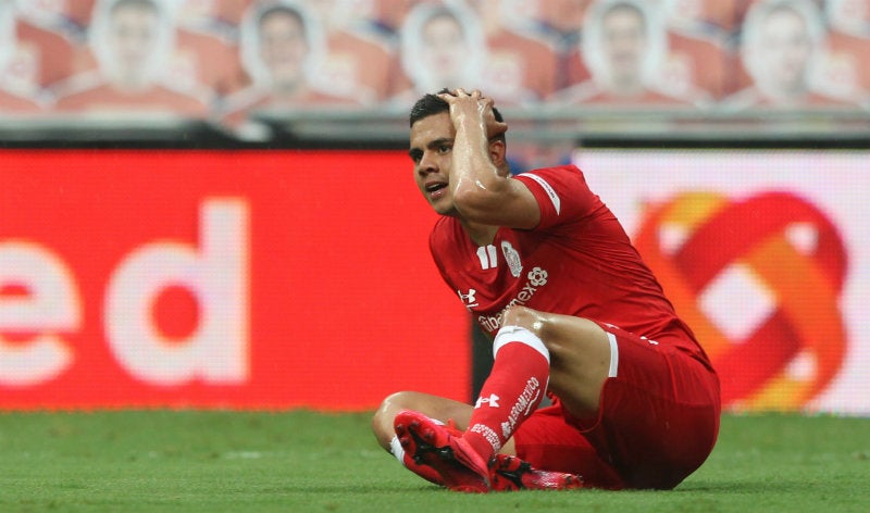 Alan Medina en partido con Toluca