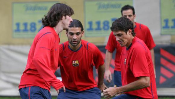 Messi, Márquez y Edmilson en su etapa en el Barcelona 