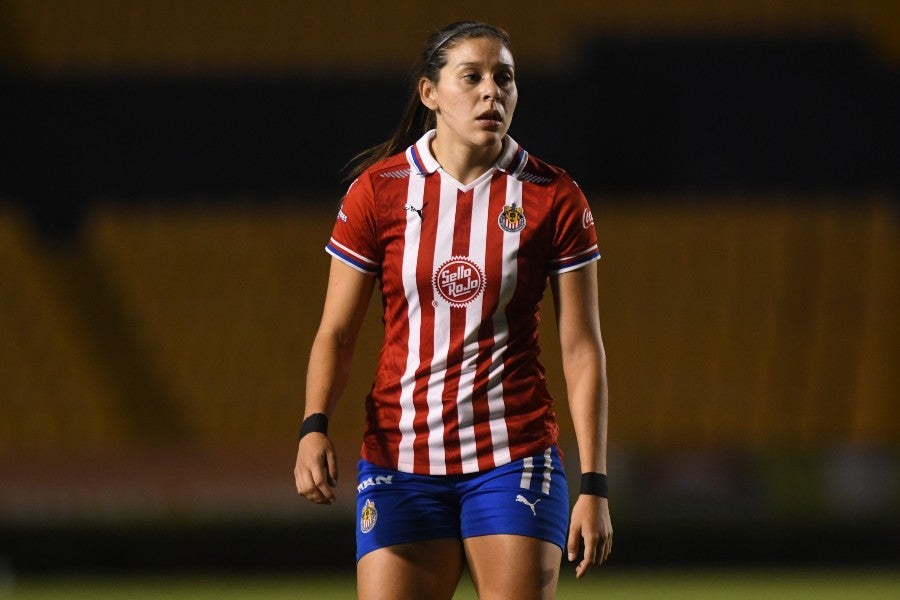 Norma Palafox durante un partido con Chivas