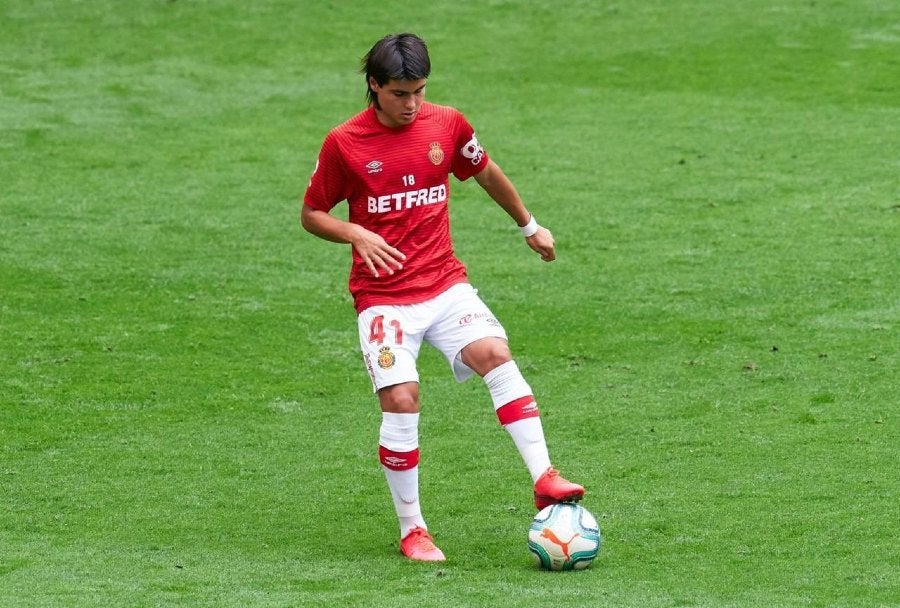 Luka Romero durante un partido con el Mallorca