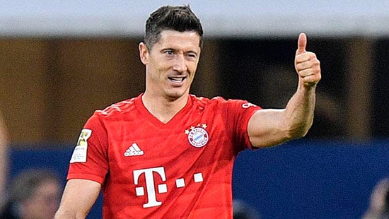 Lewandowski, tras marcar con el Bayern Munich