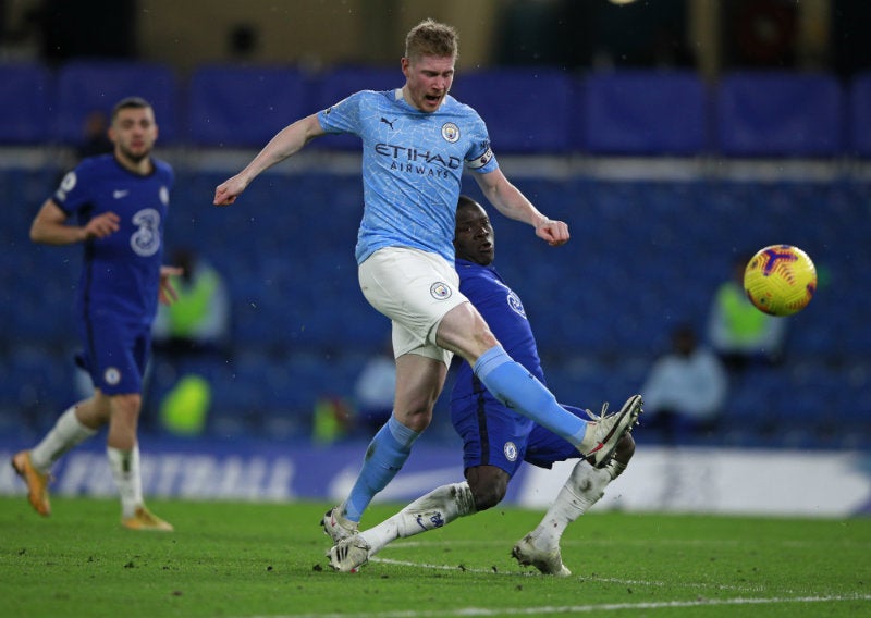 Kevin de Bruyne en partido con el City