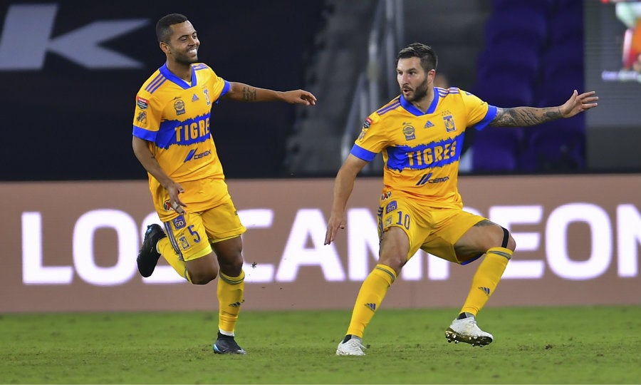 Gignac celebra gol en la Final de la Liga de Campeones de la Concacaf