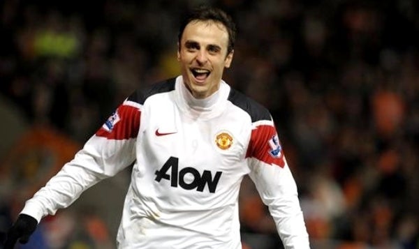 Berbatov en un partido con el Manchester United