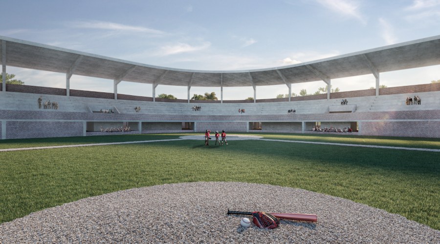 Imagen virtual del resultado esperado de la rehabilitación del estadio de las Guacamayas