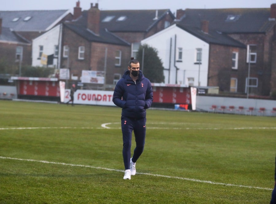 Gareth Bale previo a un partido del Tottenham