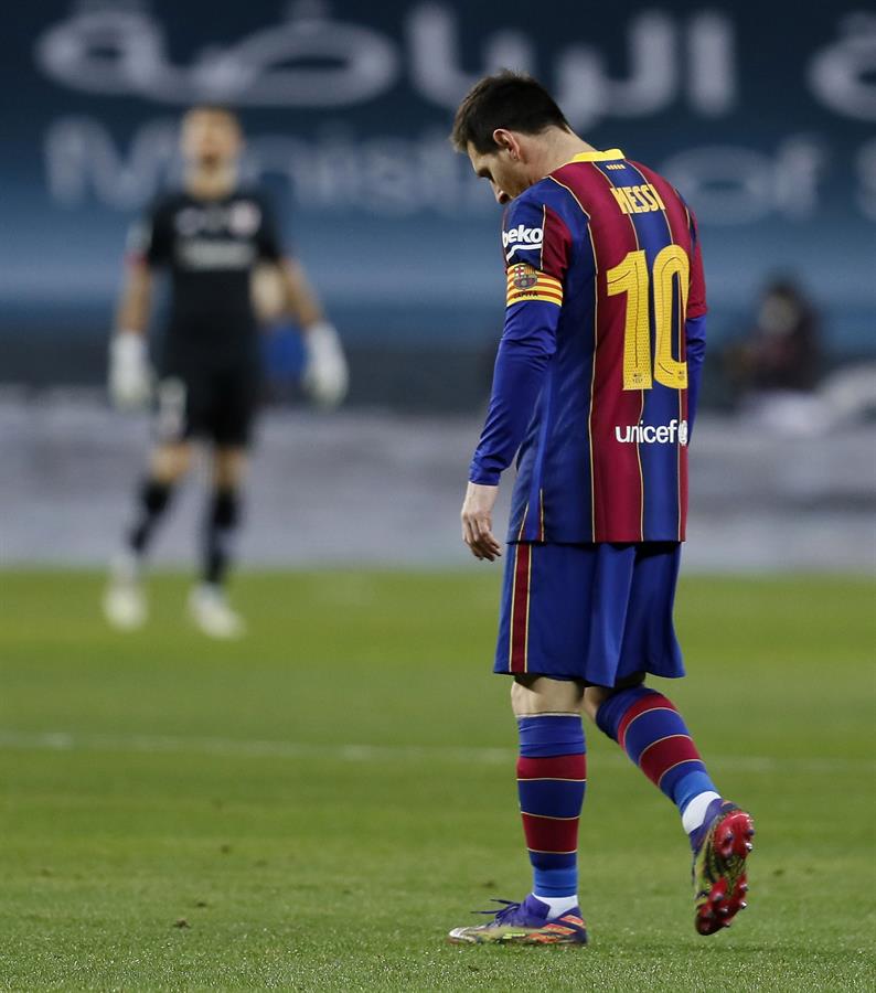 Messi salió expulsado al final del partido 