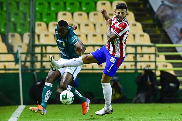 El delantero del Rebaño en el partido vs León 