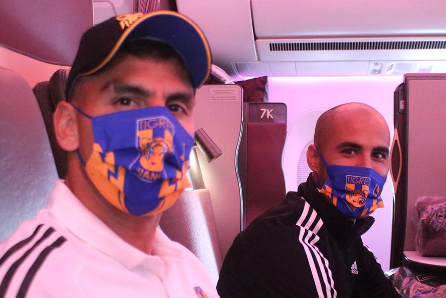 Nahuel Guzmán y Guido Pizarro previo a viajar a Qatar