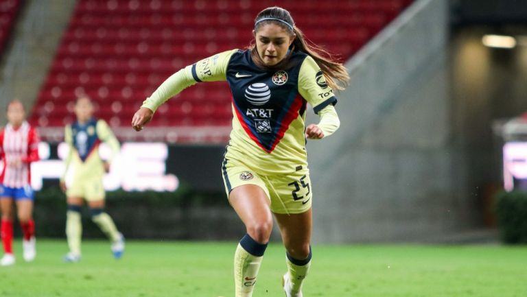 Jana Gutiérrez durante un partido con América Femenil