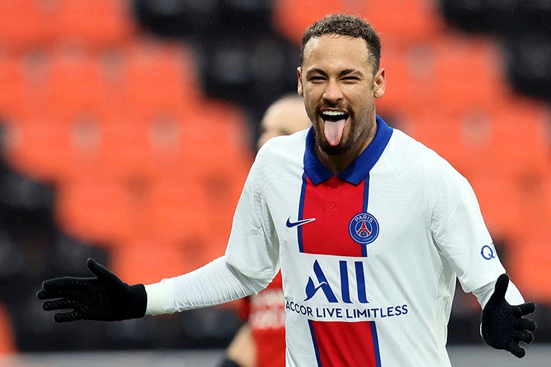 Neymar festeja un gol con el PSG 