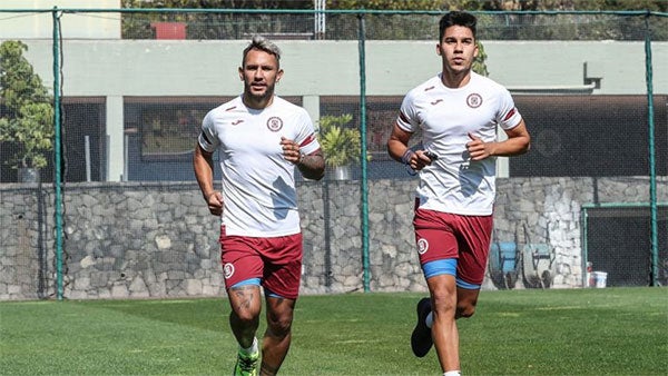 Pol Fernández y Walter Montoya en un entrenamiento 